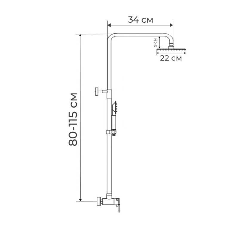 Душевая колонна со смесителем Haiba Sirius 003-J (HB0777)