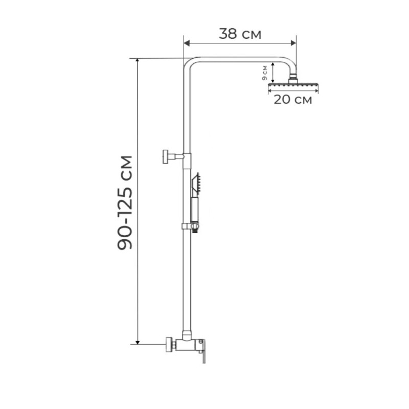 Душевая колонна со смесителем Zerix LR72405 (нерж. сталь) (LL1473)