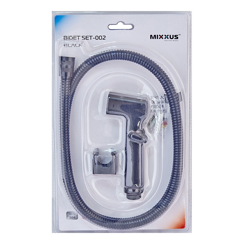 Набор для гигиенического душа Mixxus Bidet SET-002 Black (шланг 1,2м) (LE2776)