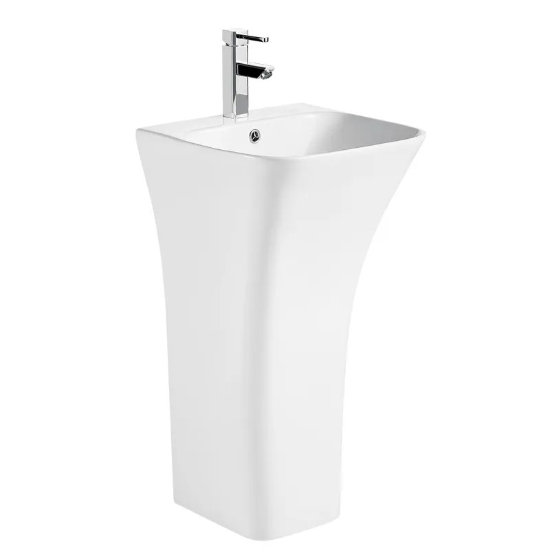 Раковина моноблок Mixxus BEVEL-1101 с отверстием под смеситель и переливом 450х435х835mm (MI6697)