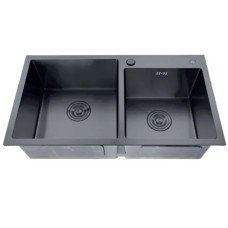 Мойка из нерж. стали ZERIX ZH7843D-215 NANO-BLACK (3.0/0.8) (MX1594)