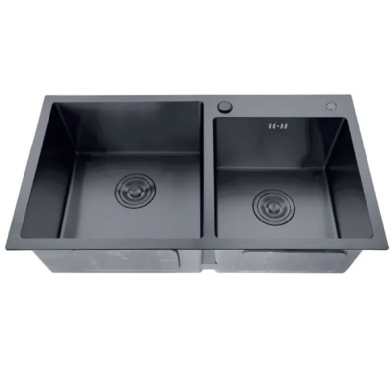 Мойка из нерж. стали ZERIX ZH7843D-215 NANO-BLACK (3.0/0.8) (MX1594)