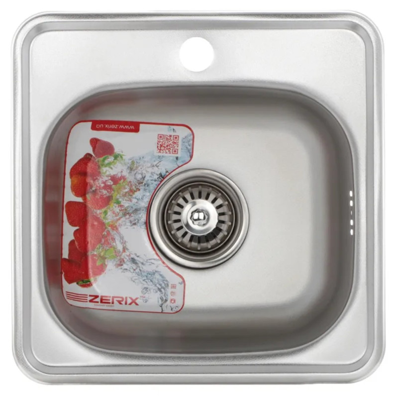 Мойка кухонная Zerix Z3838-06-160E (Satin) (ZM0555)