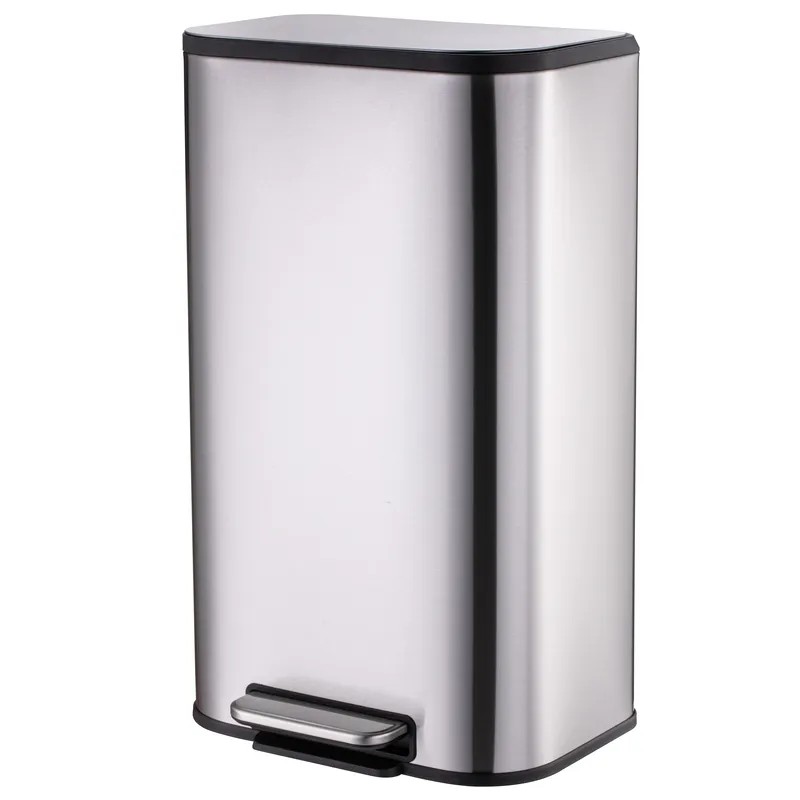 Мусорное ведро с плавным закрытием прямоугольное Mixxus Cubic-TC0112 SS Color 12л цвет нержавейка (MI7089)