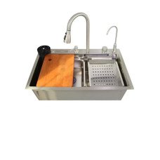 Мийка багатофункціональна Zerix ZH7546-SET-06.SUS304 DECOR з вбудованим змішувачем (ZX5682)