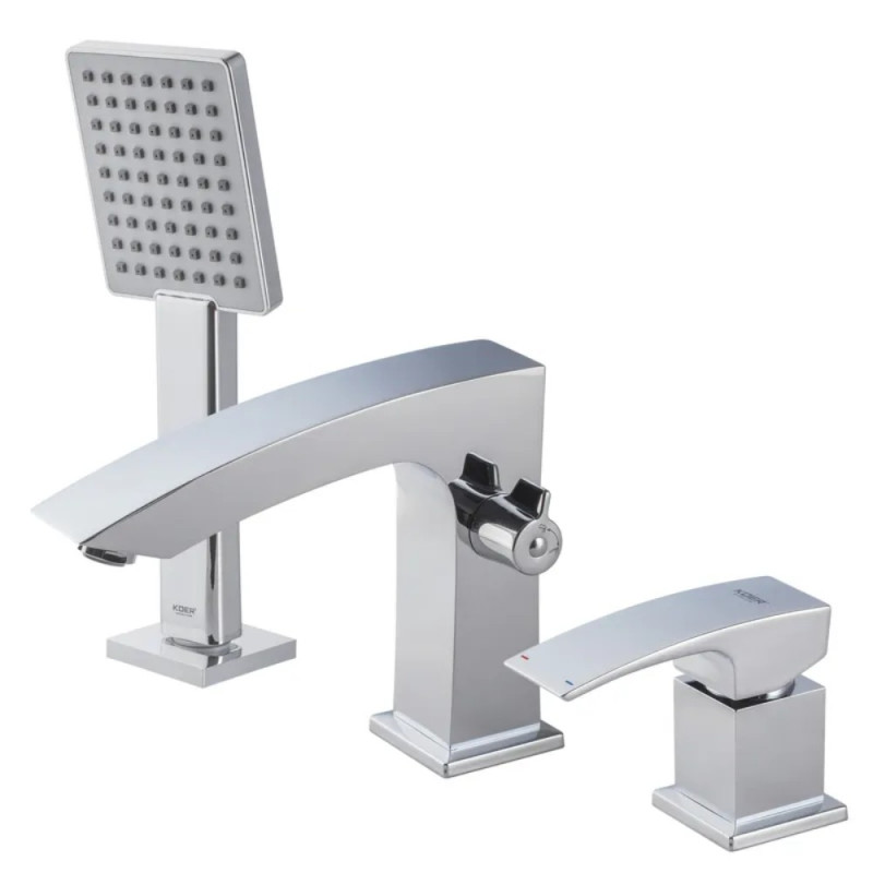 Смеситель на борт ванны Koer KB-43007-01 на 3 отверстия (Цвет хром) (KR3452)