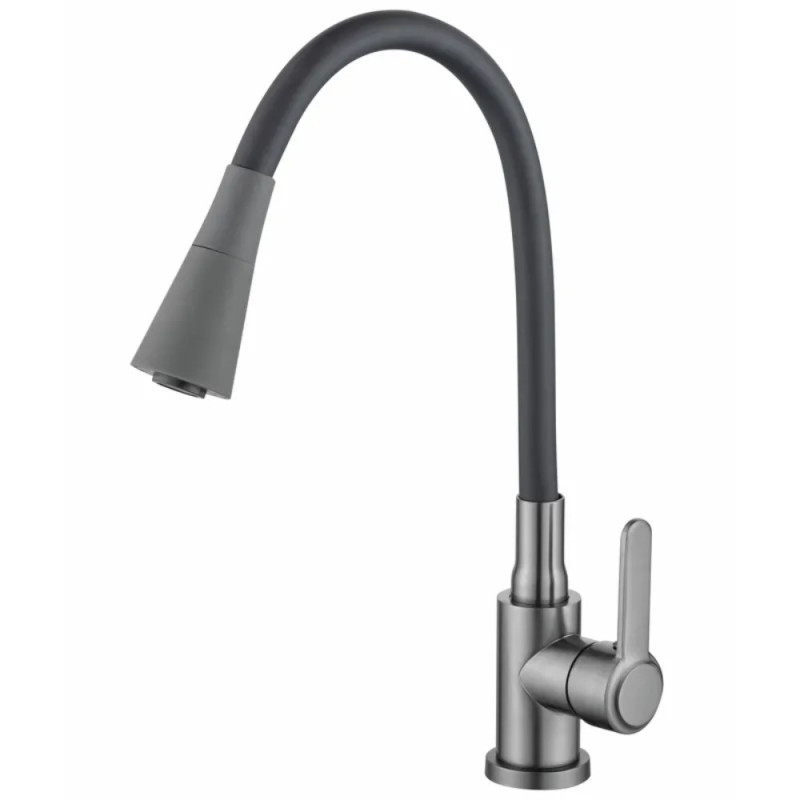 Змішувач для кухнi Zerix Eza-011-T Graphite Refl.Black (колір графіт+силік.вилив чорний) (ZX6145)