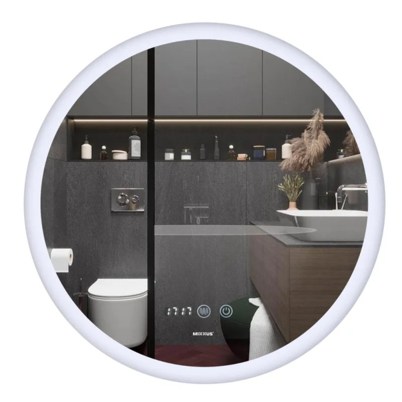 Зеркало Mixxus PLAIN MC10-60 с Led Touch, Anti-fog, димером, регулятором яркости, часами (MI6013)