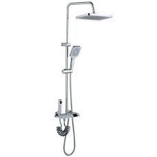 Душевая колонна со смесителем Mixxus Premium NEPTUNE 009-J с кнопкой переключения, 4 режима (MI6832)