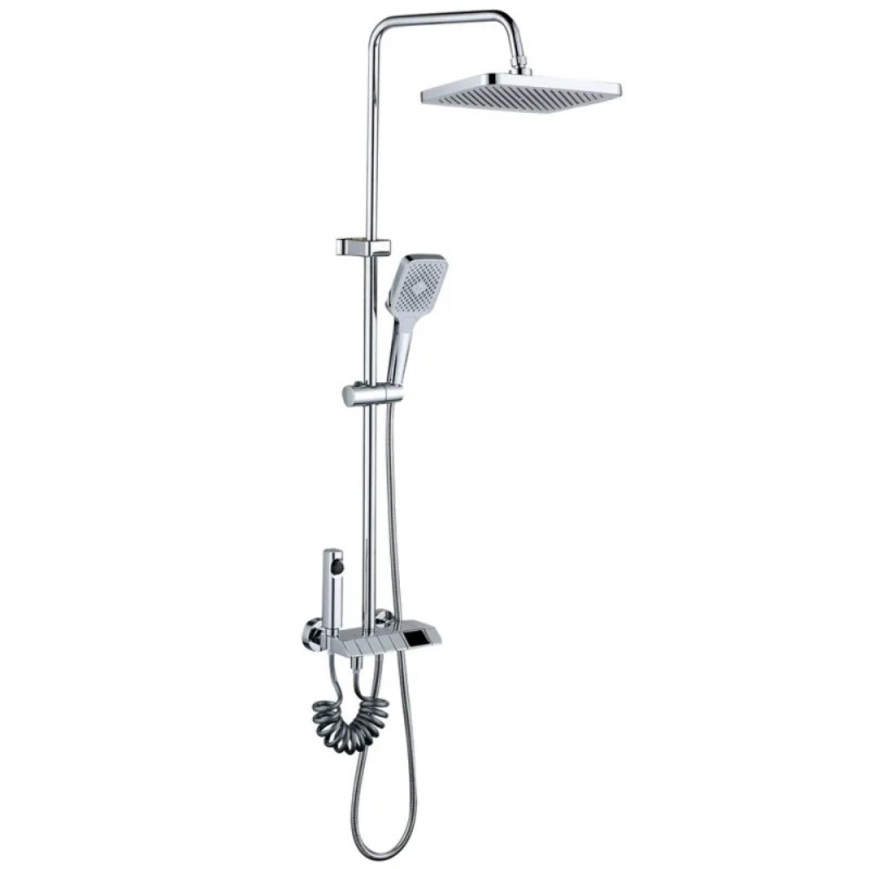 Душевая колонна со смесителем Mixxus Premium NEPTUNE 009-J с кнопкой переключения, 4 режима (MI6832)