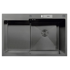Мойка MIXXUS MH7849R-HK NANO-BLACK (3.0/0.9) из нержавеющей стали "глубокое крыло", с подставкой под ножи (MX1938)