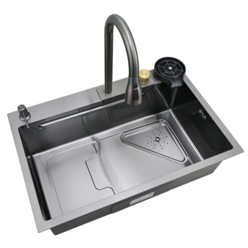 Мийка Mixxus Premium MH7246-SET-01 Nano-Black з вбудованим змішувачем (MX1696)