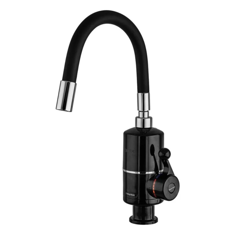 Проточный водонагреватель Zerix ELW06-EF Black (с индик. темп.) с силиконовым изливом (ZX5033)