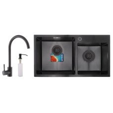 Набор Mixxus SET-7843D-220x1.0-PVD (мойка+смеситель+диспенсер) (MX0585)