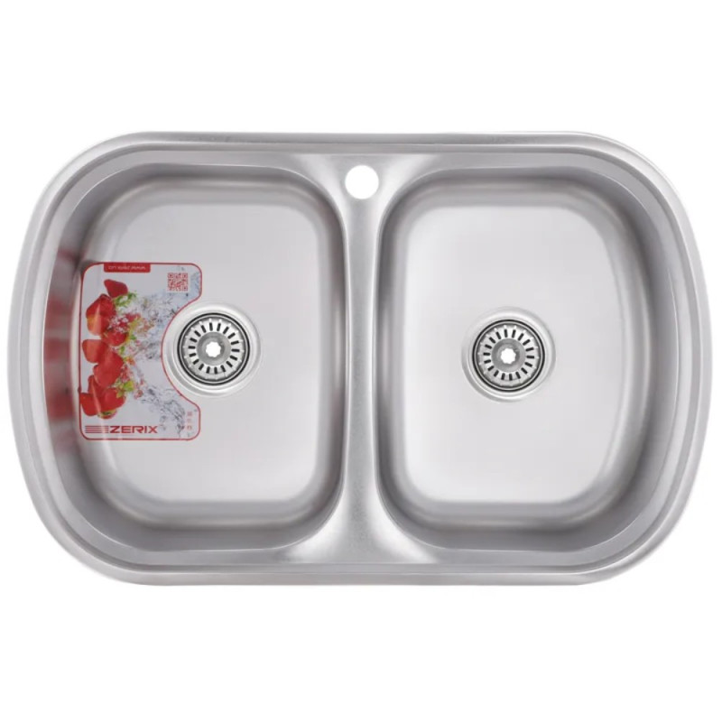 Мойка кухонная Zerix Z7749-08-180E (Satin) (ZM0565)