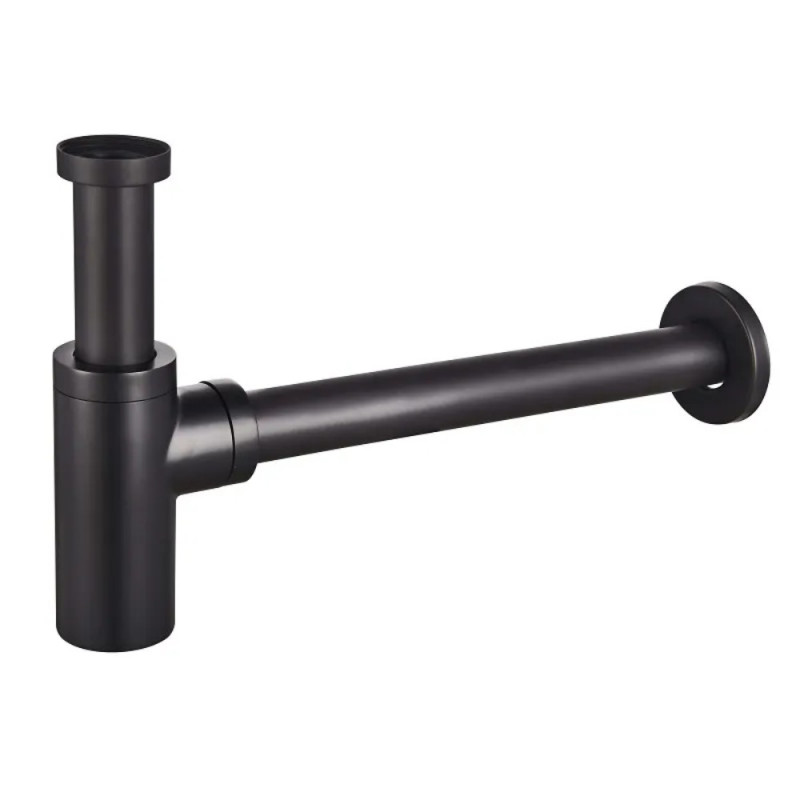 Сифон для раковины Champion SIPHON-02 BLACK без выпуска (под донный клапан) без ревизии (Цвет черный) 1 1/4'' (CH0369)