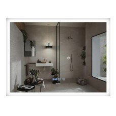 Дзеркало Mixxus FLAT MR04-80x60 з Led Touch, Anti-fog, димером, регулятором яскравості, годинником (MI6928)