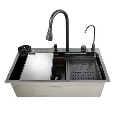 Мойка многофункциональная Mixxus MH7546-SET-08 Micro Decor Graphite со встроенным смесителем из нерж. стали (MI8455)