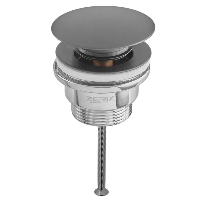 Донний клапан для раковини Zerix BV-03 BLACK 1 1/4''  універсальний (з/без перел) СLICK-СLACK (Колір чорний) (ZX6020)