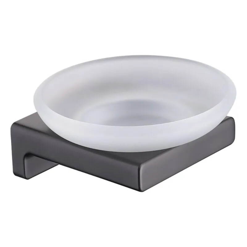 Мыльница настенная Koer AS-0102-07 (стекло) цвет графит (KR6160)