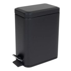 Мусорное ведро с плавным закрытием прямоугольное Zerix Sansa-TC0105 Black 5 л цвет черный (ZX5894)