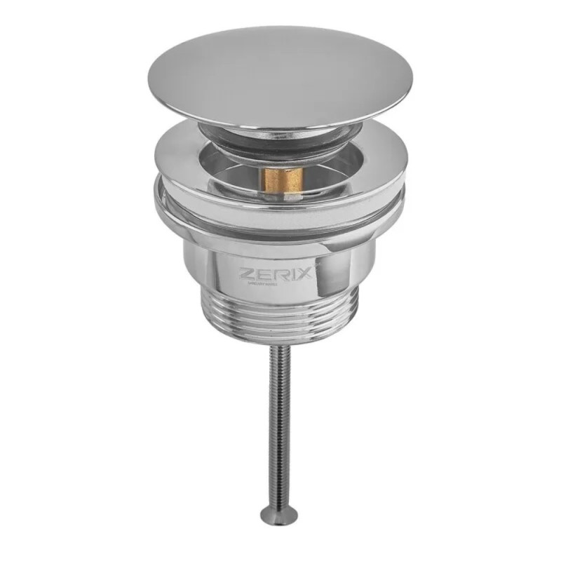 Донный клапан для раковины Zerix BV-03 1 1/4'' универсальный (с/без перл) СLICK-СLACK (Цвет хром) (ZX6019)