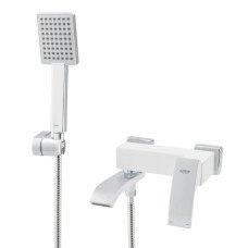 Смеситель для ванны Koer KB-41007-04 с коротким изливом (Цвет хром+белый) (KR5157)