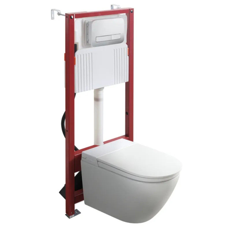 Комплект: Koer TB-0301 Smart Унитаз-биде подвесной TB-0101 с электронным управлением + Инсталляция KT-0409 + панель KT-0609-01 Chrome (KR6116)