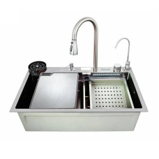 Мойка многофункциональная Zerix ZH7546-SET-07 Decor SS Color со встроенным смесителем из нерж. стали (ZM5598)