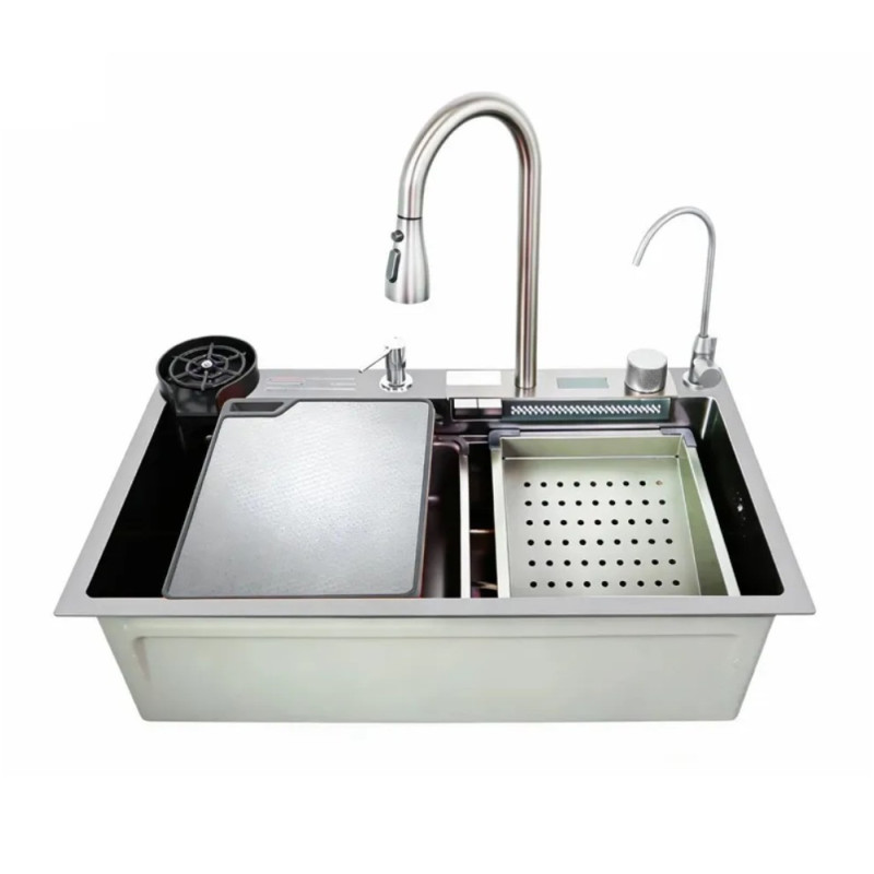 Мойка многофункциональная Zerix ZH7546-SET-07 Decor SS Color со встроенным смесителем из нерж. стали (ZM5598)