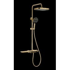 Душова колона з термостатичним змішувачем Mixxus Premium SPACE-009-J Brushed gold, 3 режими (MI6541)