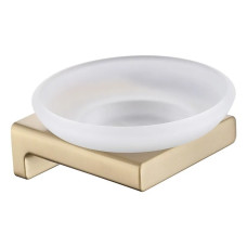 Мыльница настенная Koer AS-0102-12 (стекло) цвет матовое золото (KR6159)