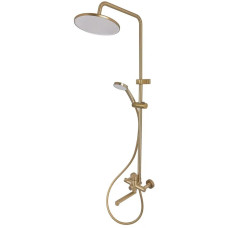 Душевая колонна со смесителем Zerix Rex-009-J Brushed Gold из нерж. стали (Цвет мат. золото) (ZX6125)