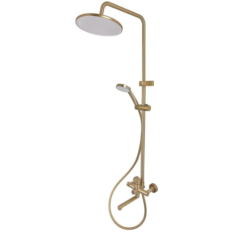 Душова колона зі змішувачем Zerix Rex-009-J Brushed Gold з нерж. сталі (Колір мат. золото) (ZX6125)