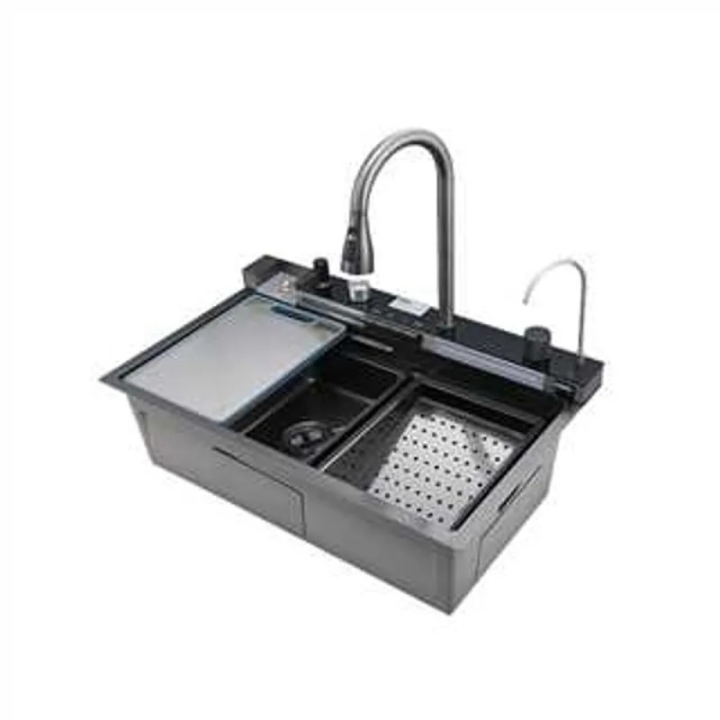 Мойка многофункциональная Mixxus MH7546-SET-06 Micro Decor Graphite со встроенным смесителем из нерж.стали (MI8414)