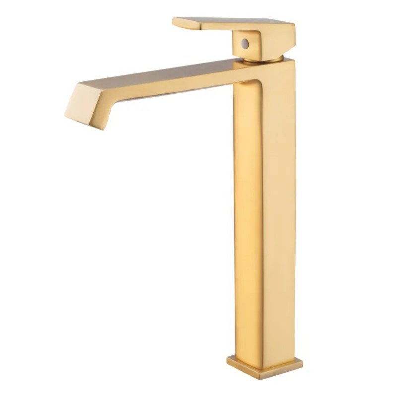 Смеситель для умывальника Haiba GAUDI 001 (HIGH) BRUSHED GOLD (HB9597)
