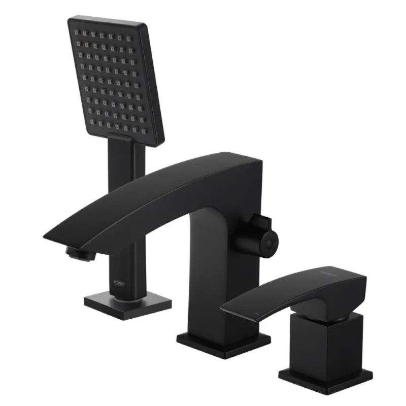 Смеситель на борт ванны Koer KB-43007-05 на 3 отверстия (Цвет черный) (KR3453)