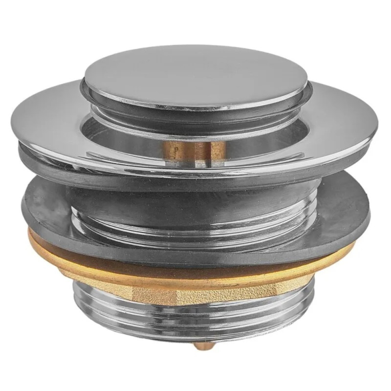 Донный клапан для ванны Koer PW-06-01 1 1/2'' автоматический СLICK-СLACK (Цвет хром) (KR5799)