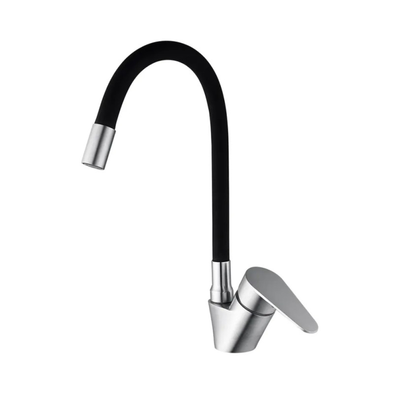 Смеситель для кухни Mixxus NEO-011 REFL.Black с силиконовым изливом (MI6558)