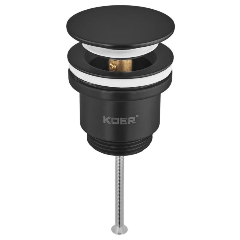Донный клапан для раковины Koer PW-11-05 1 1/4'' универсальный (с/без перел) СLICK-СLACK (Цвет черный) (KR5795)