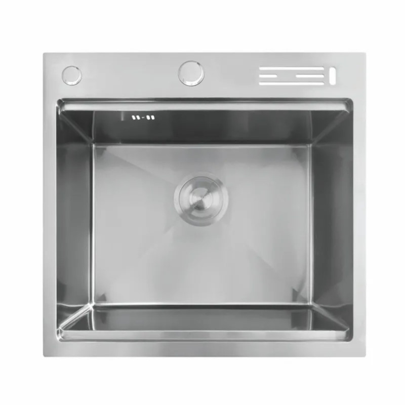 Мойка Mixxus MH5050-SK NANO-SILVER (3.0/0.8) с н.ст. со ступенькой для суш.,с подст.под ножи(нерж.)(MX1939)