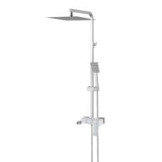 Душова колона KOER KB-58007-04 зі змішувачем водоспад, 3 функції (Колір хром+білий) (KR5161)