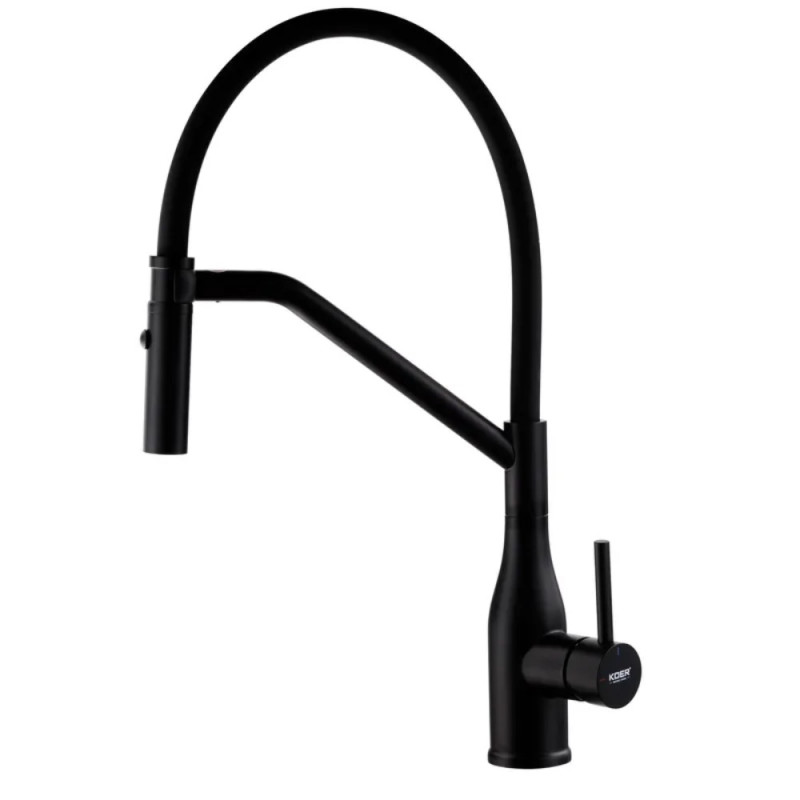 Смеситель для кухни Koer KI-70026-05 с черным силиконовым изливом (KR5210)