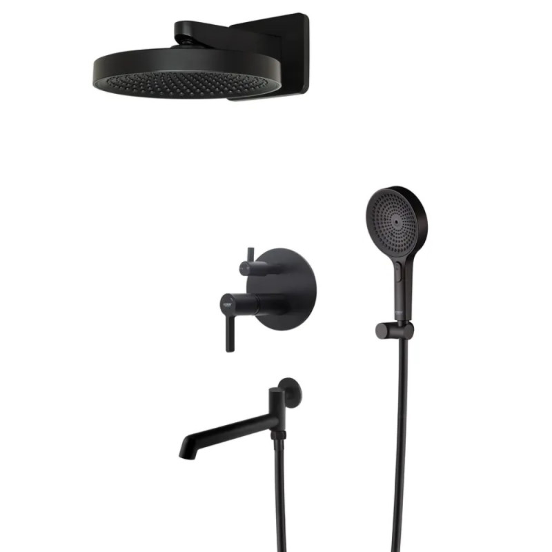 Встраиваемая душевая система Koer KB-66029-05 3 функции Цвет черный (KR5492)