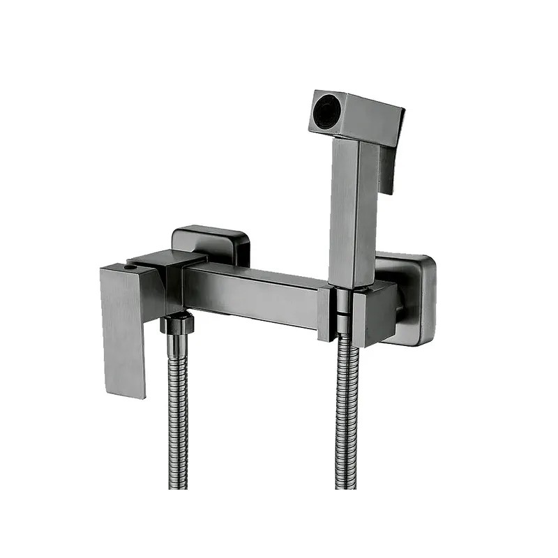 Смеситель настенный с гигиеническим душем Mixxus KUB-222 GRAPHITE из нерж.стали SUS304 (MI6846)