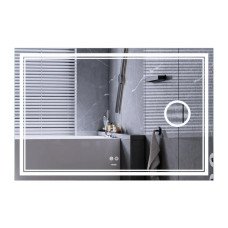 Зеркало Mixxus Premium QUADRO MR20-100x70 с Led Touch, Anti-fog, димером, регулятором яркости, линзой (MP6622)
