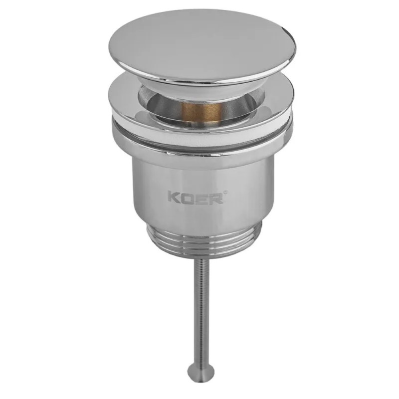 Донный клапан для раковины Koer PW-11-01 1 1/4'' универсальный (с/без перел) СLICK-СLACK (Цвет хром) (KR5790)