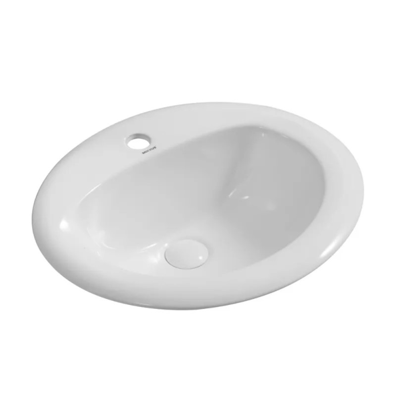 Раковина врезная на столешницу Mixxus Premium TOPPER-1602 515х400х200mm с отверстием под смеситель и переливом (MP6572)