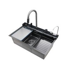 Мийка багатофункціональна Zerix ZH7546-SET-05 Decor Graphite з вбудованим змішувачем з нерж.сталі (ZM5592)