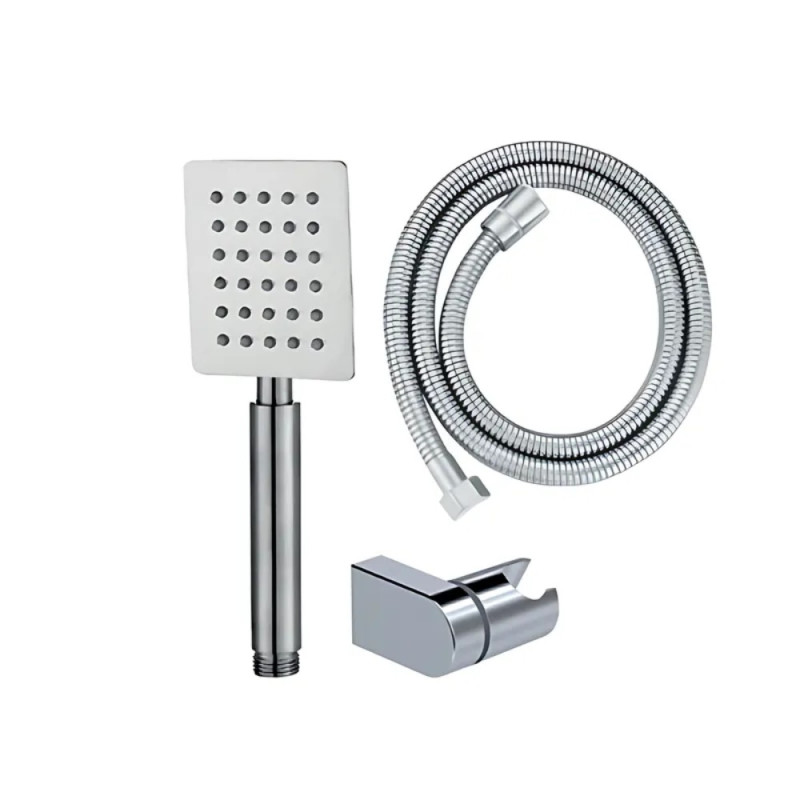 Душевой набор Mixxus Shower SET-02.SUS (шланг, лейка, кронштейн) с нерж. стали (MI6157)